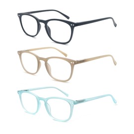 MODFANS Women Reading Glasses Men Matte Readers,Lightweight Glossy Frame Flexible Spring Hinge Stylish Eyeglasses with Pouch/Cloth