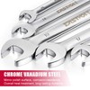 Eastvolt 12-Piece Flex-Head Ratcheting Wrench Set, Metric 8mm-19mm, Combination Ended