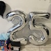 Smlpuame 40 Inch 2025 Balloons Silver, Huge Foil Number Balloons