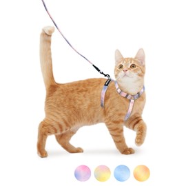 Petiam Cat Harness Leash for Cats with Stray Tag, String Type (Sunset, S)
