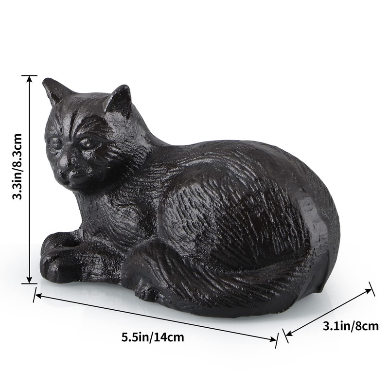MOLIGOU Cast Iron Cat Statue, Cat Figurine Home Decor, Cat