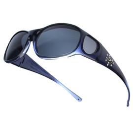 Jonathan Paul Fitovers Element Medium Polarized Over Sunglasses ; Sapphire-Crystal & Polarvue Gray, Blue
