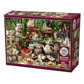 Cobble Hill 2000 Piece Puzzle - Mad Hatter's Tea Party - Sample Poster Included
