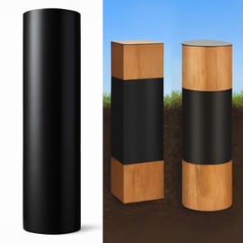 118in x 14in Post Wrap Waterproof Protector – Heavy-Duty Post Sleeve for Wood Fence Posts, Fits 4"x4" to 6"x6" Square & 3" to 7" Round Posts – Durable Post Wrap with Cut-to-Fit Design (Black)
