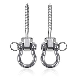 XMDROU Pack of 2 Swing Hooks Bearings, Hammock Swing Hanger 125 mm Hammock Attachment M8 Heavy Duty Hanging Chair Suspension Concrete Ceiling Stainless Steel Ceiling Hook Wooden Beam Ceiling Mount