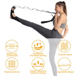 Yoga Stretching Strap YUTOU Ligament Stretching Belt, Leg Extender Painless Legs Band, Yoga Belt Stretch Band with Loops, Yoga Strap for Yoga, Physiotherapy, Rehabilitation, Pilates