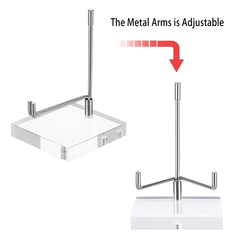 BTSKY Large Size Adjustable Silver Metal Arm Display Stand Easel