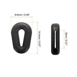 HARFINGTON 15 Pairs Glasses Ear Grip Silicone Hollow Type 14.4mm Eyeglasses Temple Grips Retainer Anti Slip Soft Eyeglass Ear Grips for Eyeglasses Sunglasses Sport Glasses, Black