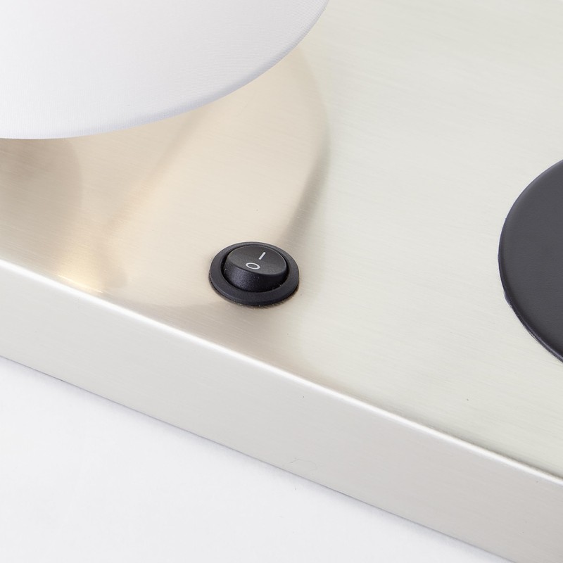 Lightbox Table Lamp with Wireless Charging & Fabric Lamp Shade,