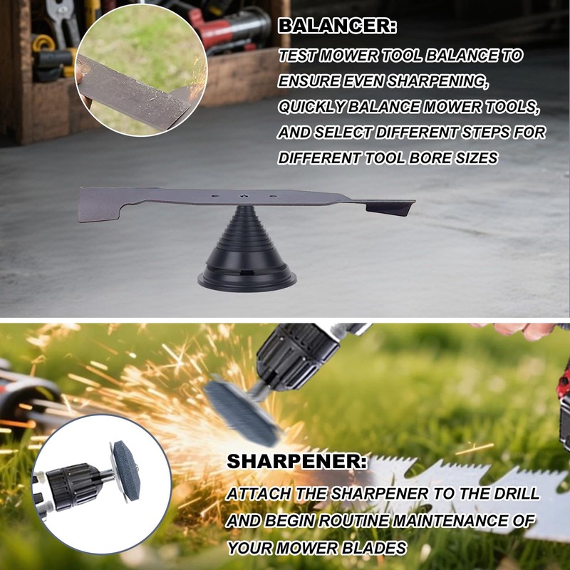 lasuroa 4pcs Lawn Mower Blade Sharpeners, Lawn Tool Sharpener Kit