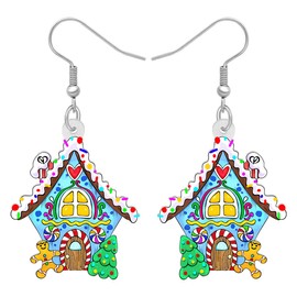 WEVENI Acrylic Christmas Snowman Earrings Dangle Gingerbread Jewellery Hypoallergenic for Women Teenager Girls Friends Gifts Charms, Acrylic, No Gemstone