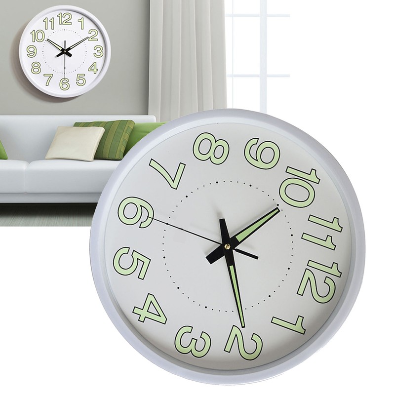 12 Inch Luminous Wall Clock Minimalist Round Quartz Clock for