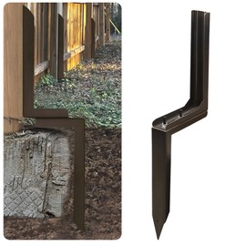K.D STONEDGE Pack of 1 Adjustable Fence Post Repair Kit Quick Fix Rotted Tilted Broken Leaning Wood Posts Support Easy Solution Heavy Duty Steel Wooden Fence Post Anchor Stakes
