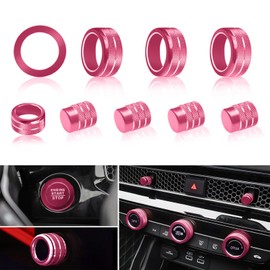 AuTK Air Conditioning, Vent Knob Cover for Honda Civic Accessories 2022 2023 2024 2025 for Honda CRV 2023 2024 2025 for Acura Integra 2023 2024 2025 Start/Stop Push Button Ring Trim 10Pcs
