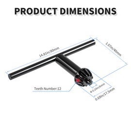 FOCMKEAS Drill Chuck Key Wrench ，6mm Top Inset Head Diameter for 1.5-13mm Drill Chuck,Drills Press Chuck Key