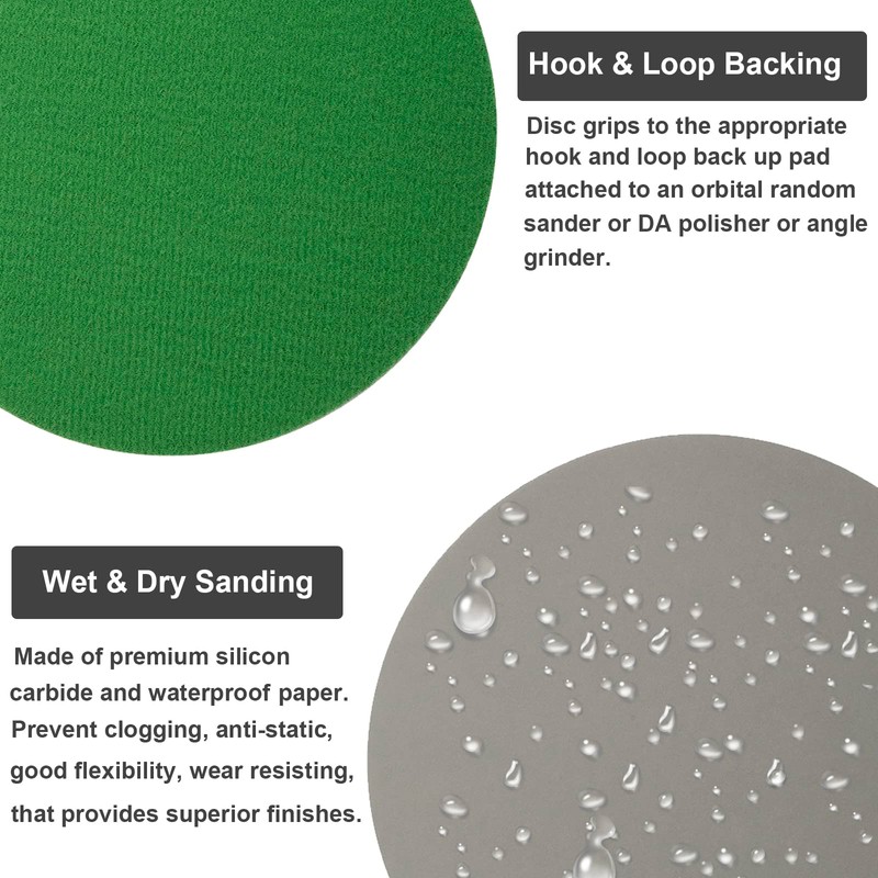 Toolly 100PCS 6 Inch (150mm) Assorted Grit High Performance Waterproof