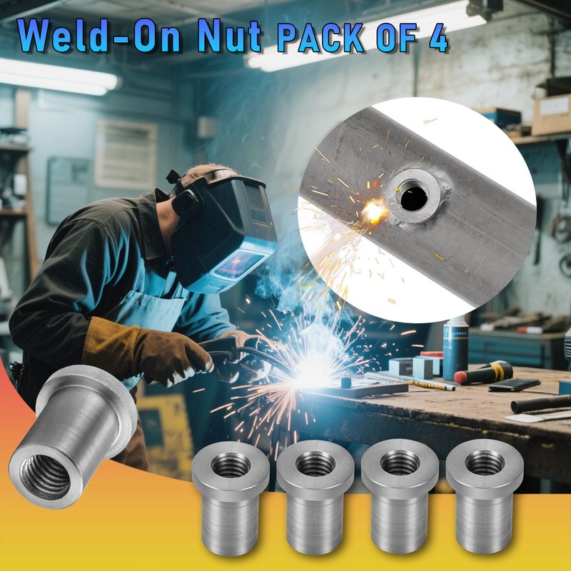 OywhC Weld-On Nut,1/2"-13 Thread Long Threaded Stepped Female Weld Nut