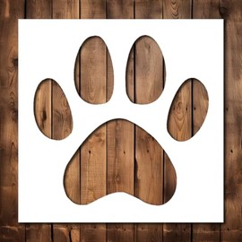 1 Pcs Paw Stencil Template - Reusable Dog Bear Cat Stencils for Painting on Wood, Glass, Wall Rock, Walls, Canvas, Glassware, Spray Painting, Airbrushing (8 x 8)