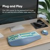 Wireless Ergonomic Keyboard and Mouse Combo with PU Wrist Rest,