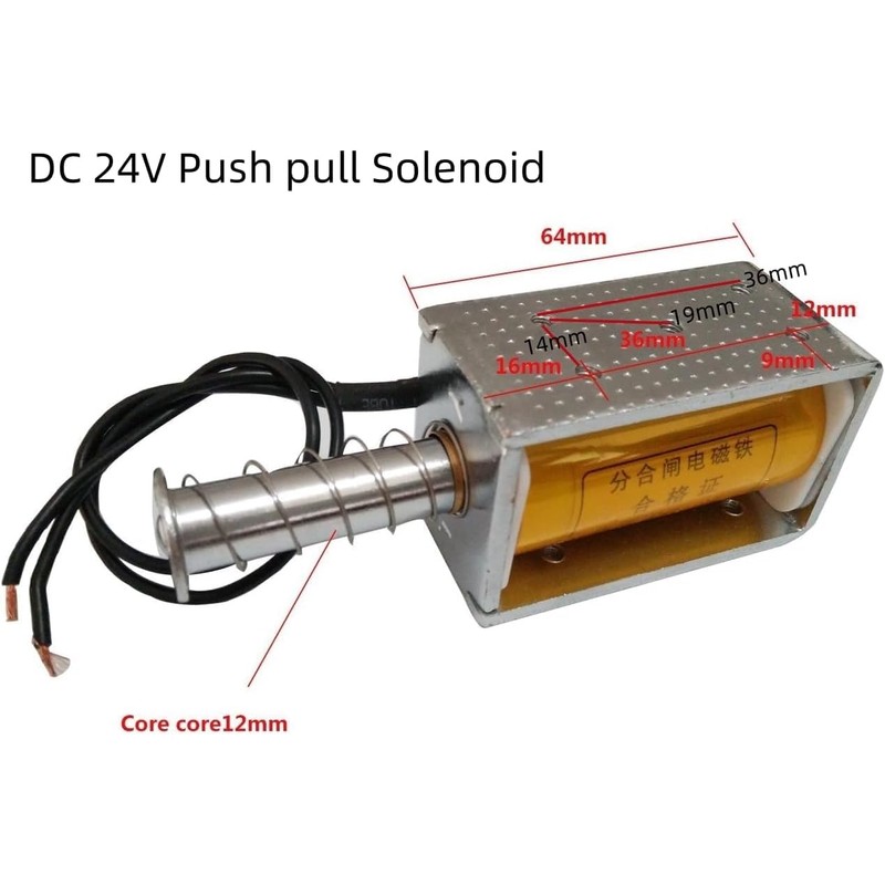 AUPOREY Push Pull Solenoid DC 24V 35mm Long Stroke Small