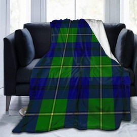 Clan Johnston Tartan Throw Blanket, Ultra Soft Flannel Blanket Warm Bed Blanket Fit Sofa and Couch