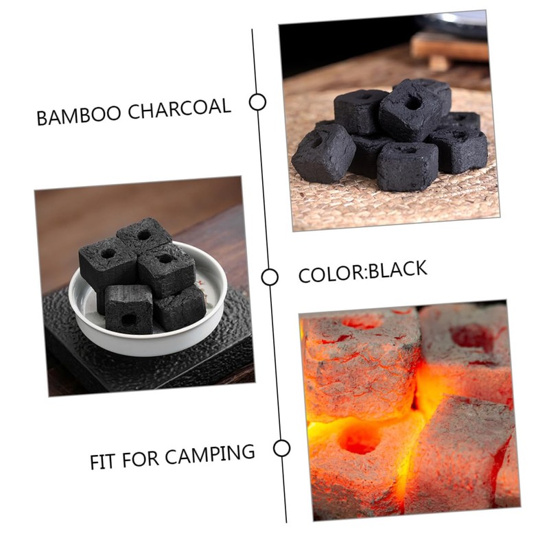 Outanaya Fireplace Charcoal Tablets Odourless Bamboo Charcoal for Grilling Camping