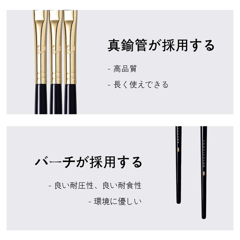 ROWNYEON Eyeliner Brush, Makeup Brush, Cosmetic Brush, Natural Bristle, Soft,