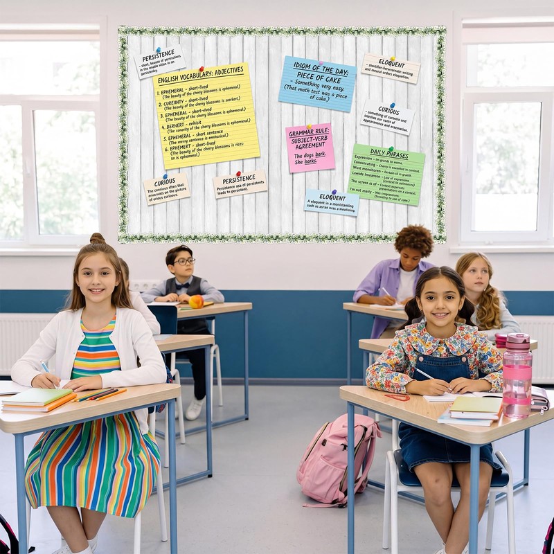 Gilprop 47"x108" Classroom Fabric Bulletin Board Background Set,Forest