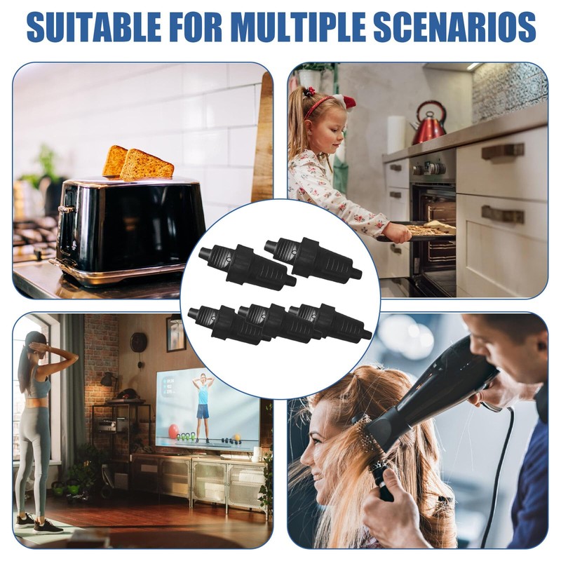 5 Pairs Schuko Plug Coupling: 250V 16A IP54 Rubber Schuko