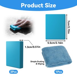 Pack of 3 Car Cleaning Clay with Towel (300 g), Paint Cleaning Clay for Paint Care and Rim Cleaning, Magic Car Clay Bar for Car Cleaning Rim Cleaning