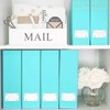 BLU MONACO Set of 6 Foldable Fun Aqua Magazine File