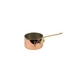 Mauviel M'Minis Polished Copper & Stainless Steel Sauce Pan With Pouring Spout, And Brass Handle, 2-in, Made in France