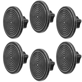 Decoranddecor Mira Spiral Round Cupboard Knob Handle - 40mm Diameter Zinc Alloy (Antique Silver, 12 Pack)