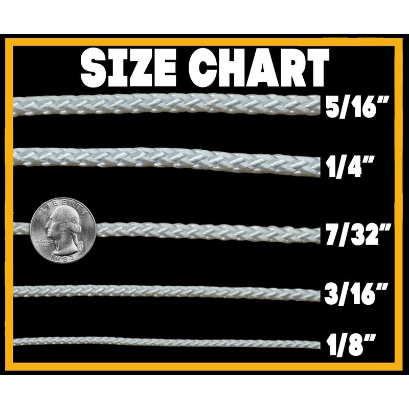 LILBURN ROPE CO. Diamond Braid Nylon Lightweight White Rope -