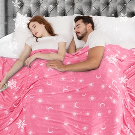 inhand Cooling Blanket Queen Size (90"x90") - Cooling Picnic Outdoor Pink Throw Blankets for Hot Sleepers - Lightweight Summer Cold Blanket Home Decor Dorm Room Essentials Stuff for Girls Boys - Pink