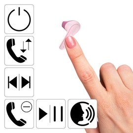 Hama Bluetooth Kopfhörer „Freedom Light“ (True Wireless In Ear Kopfhörer mit Mikrofon, Earbuds mit Ladestation, Laufzeit 28 h, kabellose Kopfhörer mit Spracherkennung und Touch Control) pink