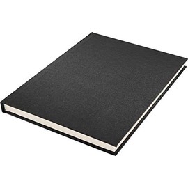 Kangaro Notebook A5 Blank Black Linen Cover 80 Sheets 140 g Cream White Paper