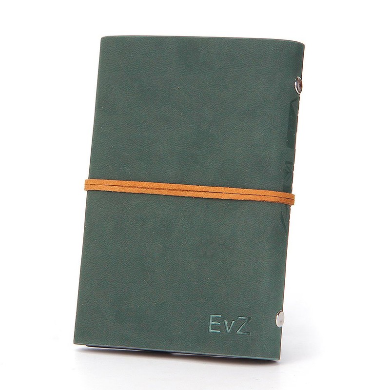 EvZ Vintage Dark Green PU Leather Cover Loose Leaf Blank