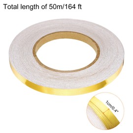 QUARKZMAN 2 Stück Bodenfliesen Goldfolienlinien Metallic-Spiegelband 0,4" x164 ft Selbstklebendes Dekor Bodenwandnahtaufkleber Wasserdichtes Spaltabdichtungsband für Küche Badezimmer Schrank