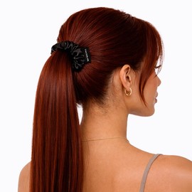 Casa Della Silk Petite Mulberry Silk Scrunchies x6 – Small – Midnight Noir