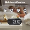 SEASKY Reloj Despertador con Espejo LED Multifuncional Reloj de Mesa