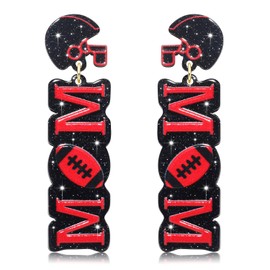 Game Day Earrings for Women Football Mom Accessories Football Helmet Earrings Sport Drop Dangle Earrings Game Day Outfits Accessories Party Favor Gifts (Color D)