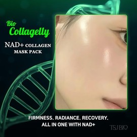 NAD+ Collagelly - Máscara de colágeno vegano – 2.1 onzas líquidas con 10,000 ppm NAD+, NMN, complejo de exosomas – Cuidado de la piel coreano | Cara s
