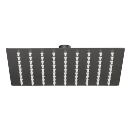 Meer Regadera Cuadrada 10 Acero Inox Deluxe Meer Negro Mate