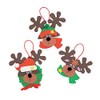 Foam Reindeer Holiday Ornament Craft Kit - Pack of 12
