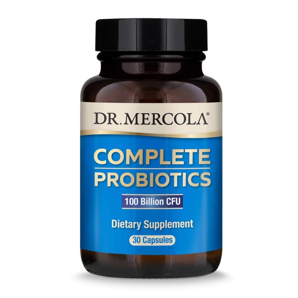 Dr. Mercola Complete Probiotics 100 Billion CFU Dietary Supplement, 30 Servings (30 Capsules), Helps Support Digestive Health, Non GMO, Soy Free, Gluten Free
