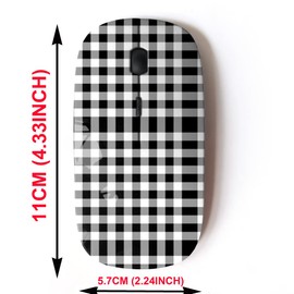 mouse inalámbrico 2.4G con bonito diseño de patrón para todas las computadoras portátiles y computadoras de computadora con nano receptor - Gingham
