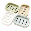 4 Pcs Plastic Soap Dish with Drainage, Portable Shower Soap