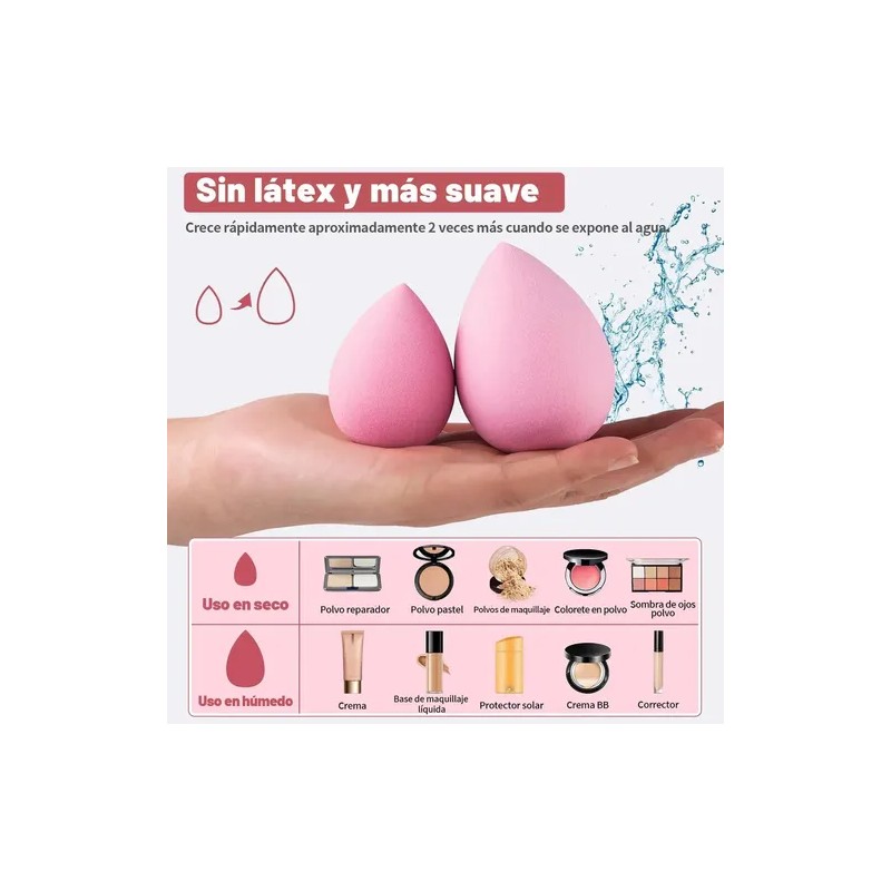 51pcs Brochas Maquillaje Profesional Esponjas Neceseres
