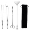 4 Pcs Terrarium Tools, Aquarium Scissors, Long Tweezers Aquariums, Scraper